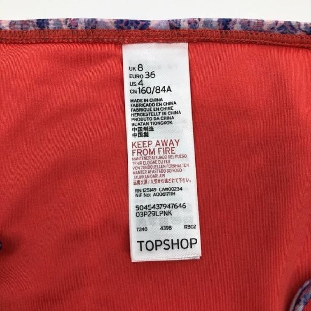 Topshop Swimsuit String Bikini Bottoms Festival Ombre Pink Women's Size 4 NWOT - Picture 4 of 12